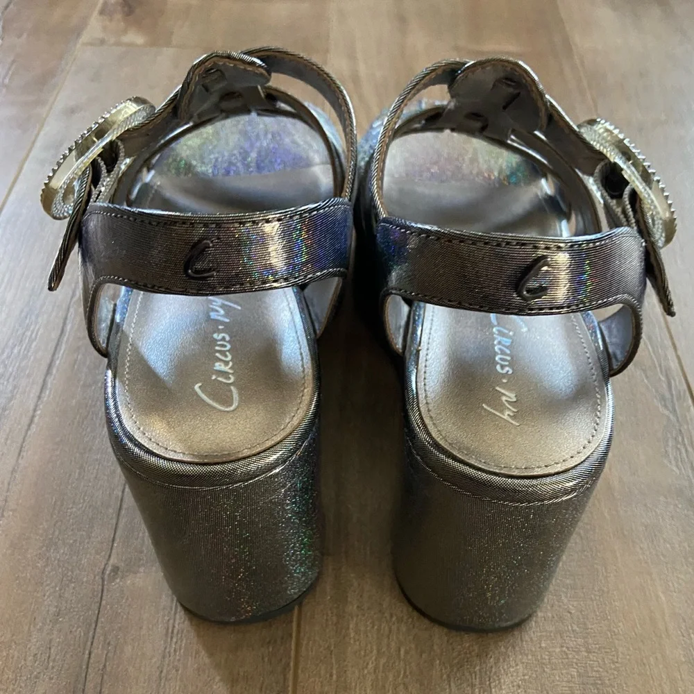 Circus NY by Sam Edelman Golda Platform Wedge Sandal in Iridescent Black